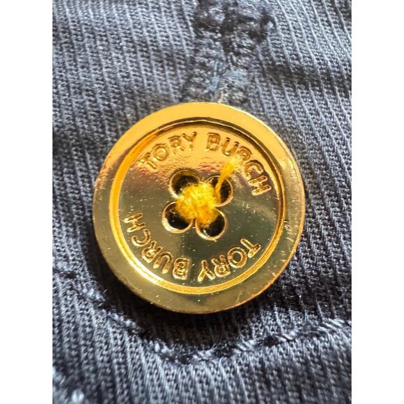 TORY BURCH Cotton Cargo Sailor Skirt with Kick Pleat Pockets Buttons Size 4 - Picture 5 of 6